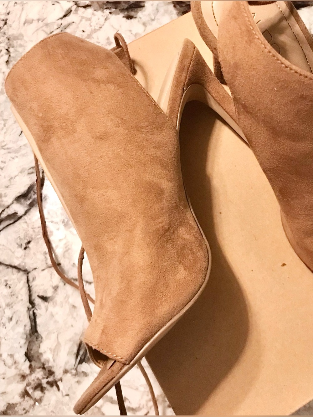 ALDO Nude Suede Strappy Heels